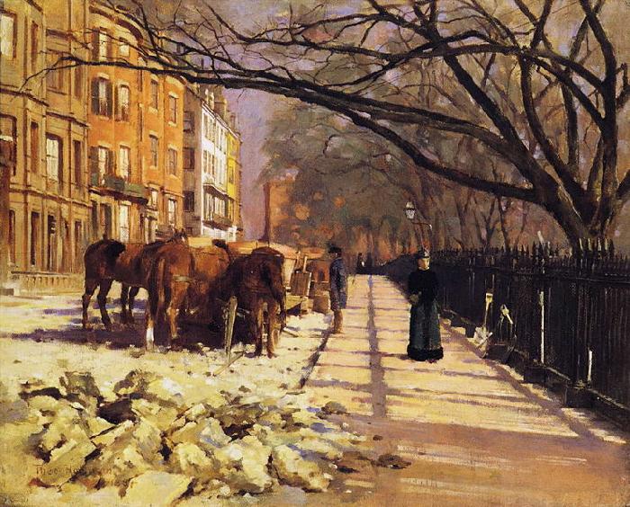 Theodore Robinson Beacon Street Boston oil painting image